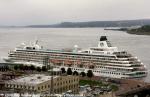 ID 4903 CRYSTAL SYMPHONY (1995/51044grt/IMO 9066667) on her berth on the banks of the St. Lawrence River, Quebec City, Canada.